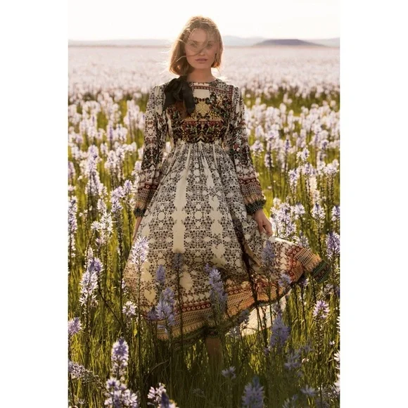 Anthropologie Bhanuni By Jyoti Far Fields Midi Dress - Picture 2 of 11